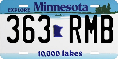 MN license plate 363RMB