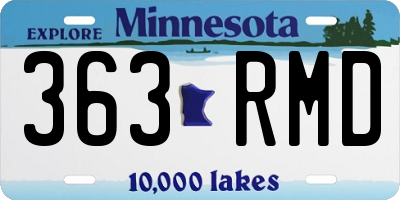 MN license plate 363RMD