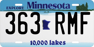 MN license plate 363RMF