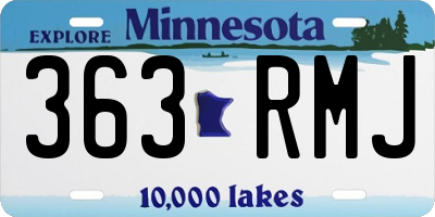 MN license plate 363RMJ