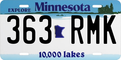 MN license plate 363RMK