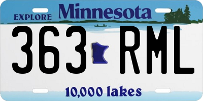 MN license plate 363RML