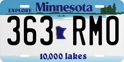 MN license plate 363RMO