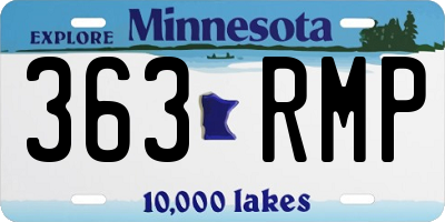 MN license plate 363RMP