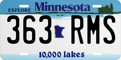 MN license plate 363RMS