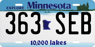 MN license plate 363SEB