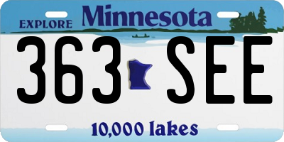 MN license plate 363SEE