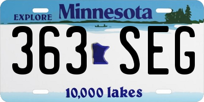 MN license plate 363SEG