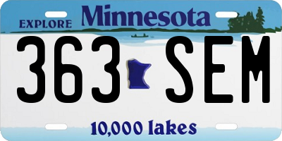MN license plate 363SEM