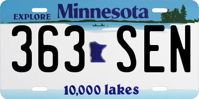 MN license plate 363SEN