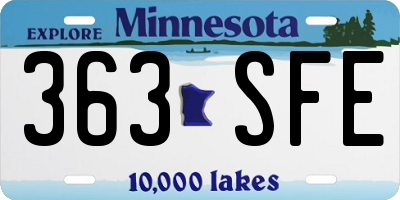 MN license plate 363SFE