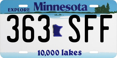 MN license plate 363SFF