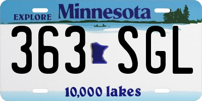 MN license plate 363SGL