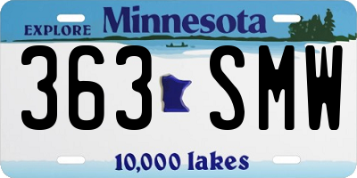 MN license plate 363SMW