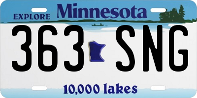 MN license plate 363SNG