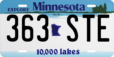 MN license plate 363STE