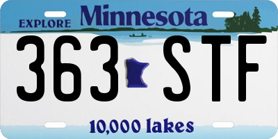 MN license plate 363STF