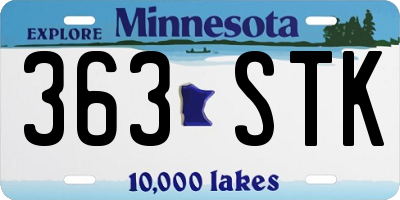 MN license plate 363STK
