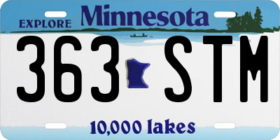 MN license plate 363STM