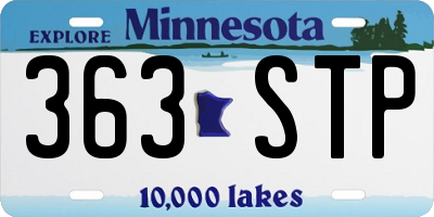 MN license plate 363STP