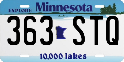 MN license plate 363STQ