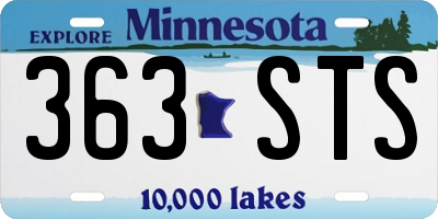 MN license plate 363STS