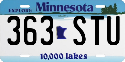 MN license plate 363STU