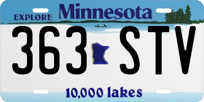 MN license plate 363STV