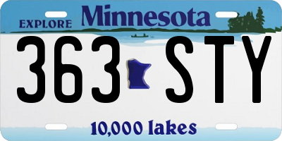 MN license plate 363STY