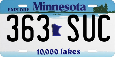 MN license plate 363SUC