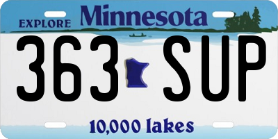 MN license plate 363SUP