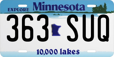 MN license plate 363SUQ