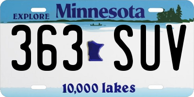 MN license plate 363SUV