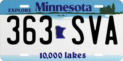 MN license plate 363SVA