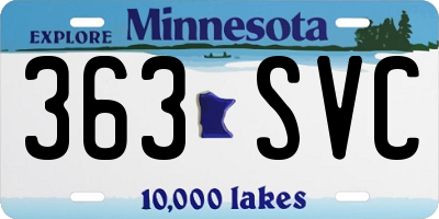 MN license plate 363SVC