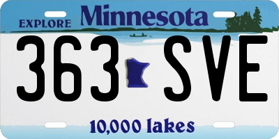 MN license plate 363SVE