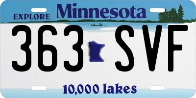 MN license plate 363SVF