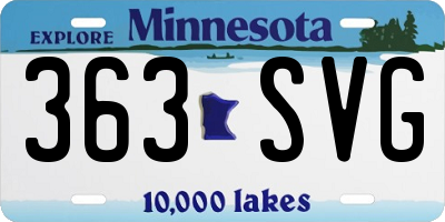 MN license plate 363SVG