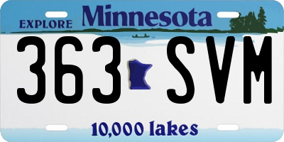 MN license plate 363SVM