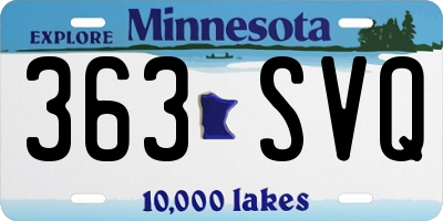 MN license plate 363SVQ