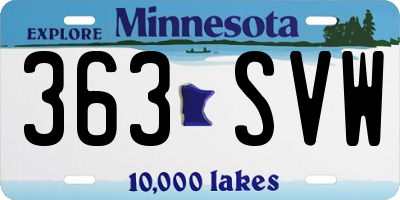 MN license plate 363SVW