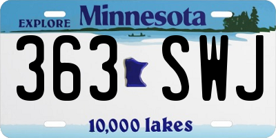 MN license plate 363SWJ