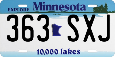 MN license plate 363SXJ
