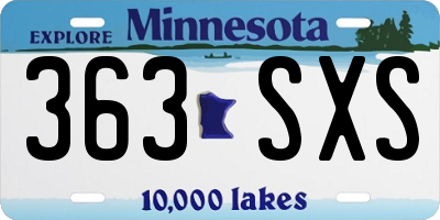 MN license plate 363SXS