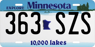 MN license plate 363SZS