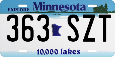 MN license plate 363SZT
