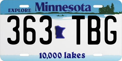 MN license plate 363TBG