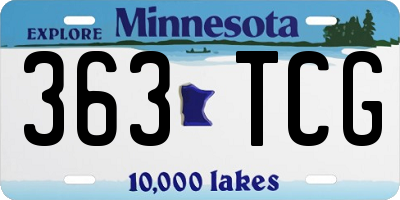 MN license plate 363TCG