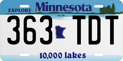 MN license plate 363TDT