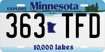 MN license plate 363TFD